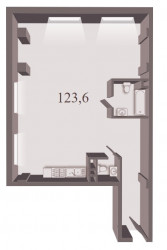 Трёхкомнатная квартира 123.6 м²